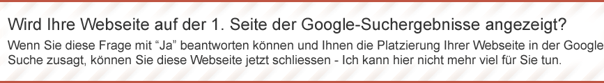 Wird Ihre Webseite auf der 1. Seite der Google-Suchergebnisse angezeigt?